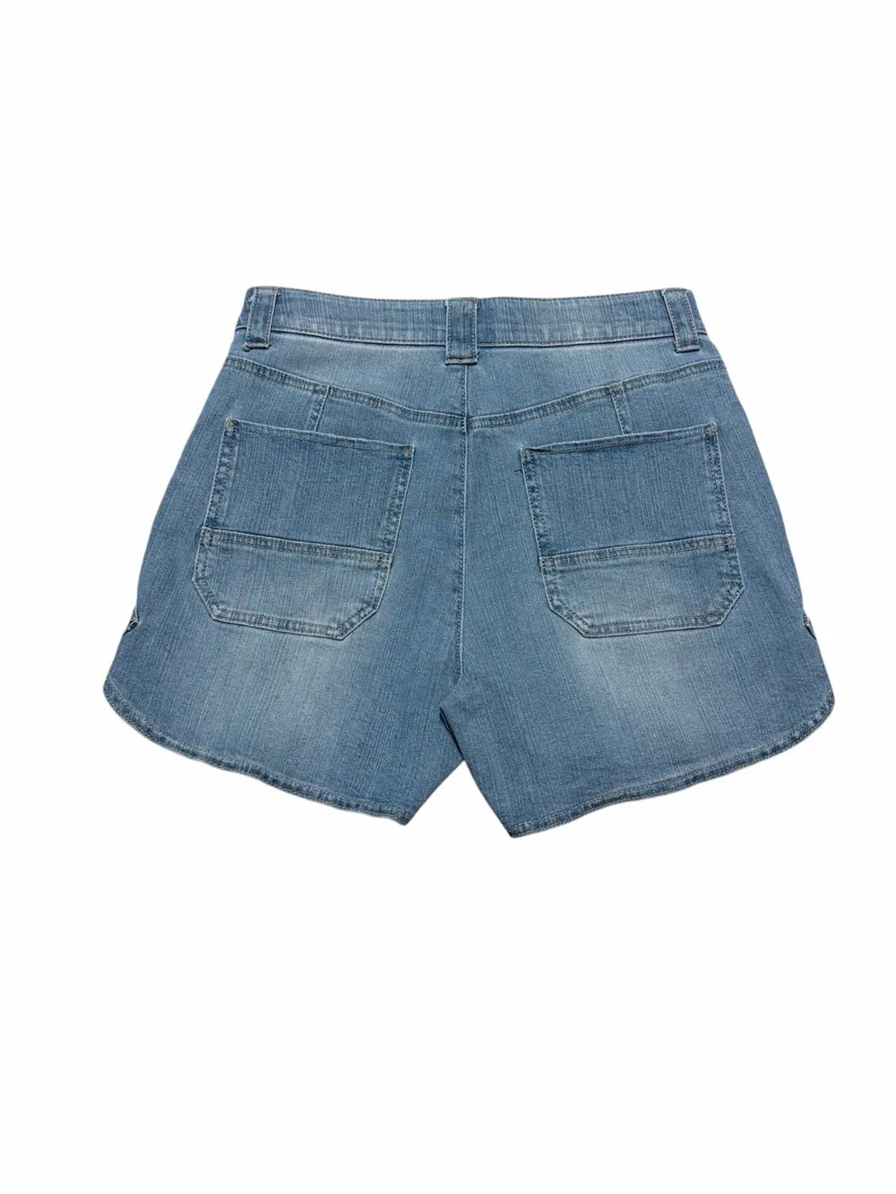 Democracy Ab Solution Jean Shorts Womens 8 Blue Light Wash Denim Mid Rise Casual